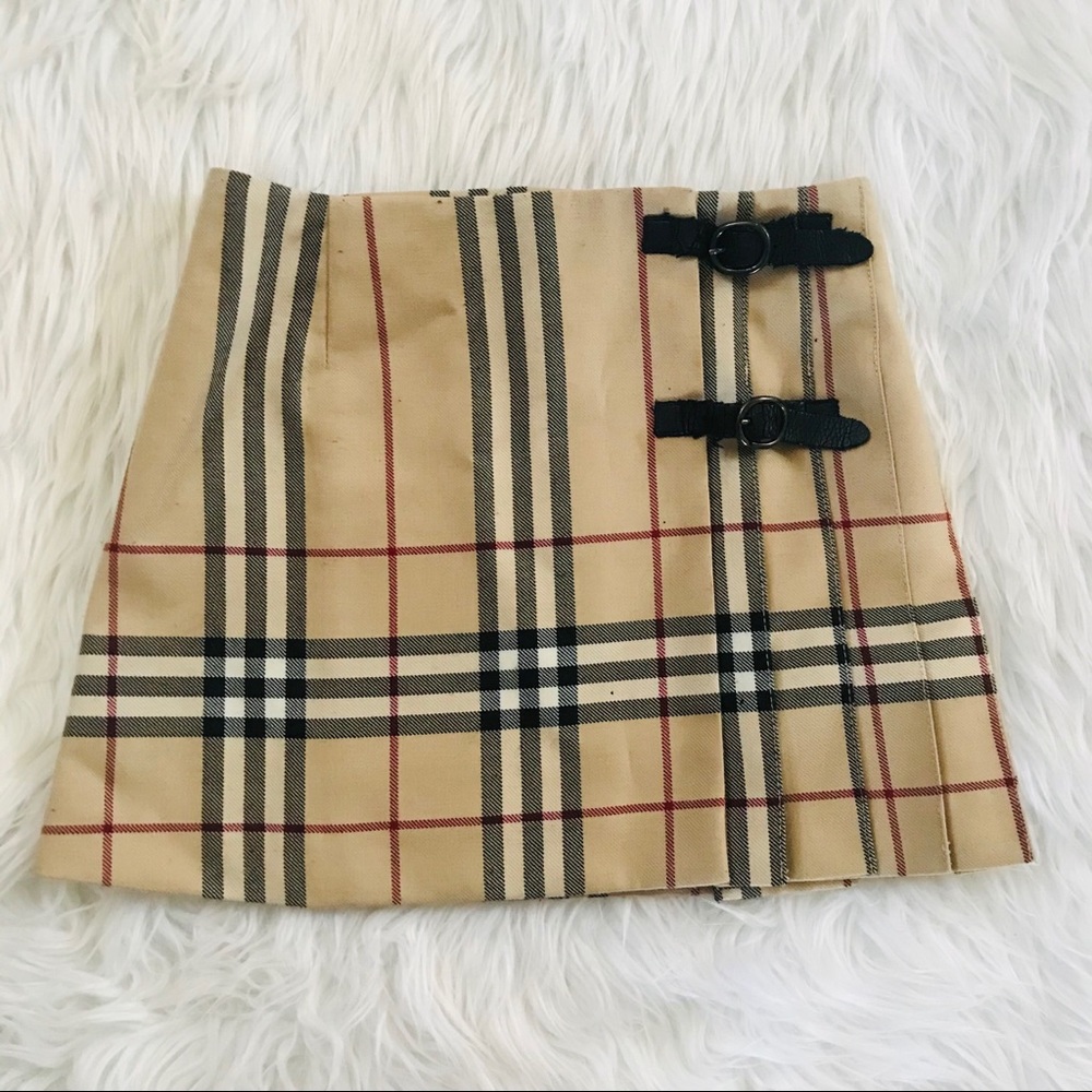 Burberry Kids Tan Plaid Skirt